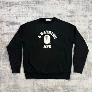 Authentic Bape 2000’s Angry Ape College Logo Crewneck L